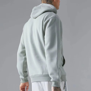 Vente en gros de sweats à capuche gaufrés tricotés anti-rides 260 g/m² pour femmes saison d'hiver en polyester/coton col montant avec logo à l'avant - Product Image 5