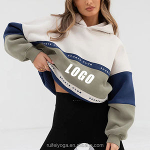 Sweat à capuche sport surdimensionné pour femmes personnalisé OEM 100% coton Streetwear de haute qualité avec logo brodé sur le devant - Product Image 4