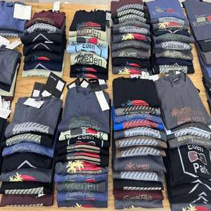 Lot de t-shirts en gros pour hommes, coupe ajustée, col rond, manches courtes, tricotés, 100% coton, de marques célèbres, Bangladesh - Product Image 4