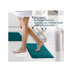 Vente en gros de tapis de salle de bain tapis absorbant l'eau tapis antidérapant utilisé dans la salle de bain salle de douche tapis de bain en coton à mémoire de couleur grise - Product Image 1