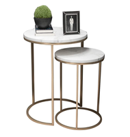 Dessus de table en marbre naturel de designer pour le salon Accessoires de décoration pour la maison en marbre laiton avec produit en vente