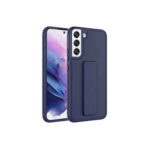 Coque arrière en silicone premium bleu marine avec support pour Samsung Galaxy S22 Plus, étui de protection avec support pour A53 A34 A24 A21S A71 A55 - Product Image 1