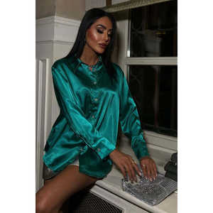 Camisa de Fiesta de Satén Premium 3438, Elemento de Moda Sencillo - Product Image 2