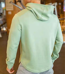 Sudadera con capucha de gimnasio atlético para hombre con logotipo personalizado, Jersey ligero de secado rápido con capucha con cordón, sudaderas con capucha de fitness OEM para hombre - Product Image 4