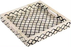 Plateau de mariage en MDF et incrustation d'os personnalisé le plus vendu, plateau décoratif avec taille et design personnalisés | Fabriqué en Inde pour l'exportation - Product Image 3