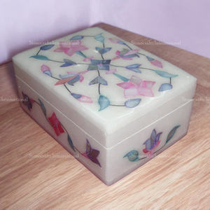 High Demand Marble Jewellery Box for Girls Gifting use Intricate Design Storage Box Available at Best Price from India - Product Image 1