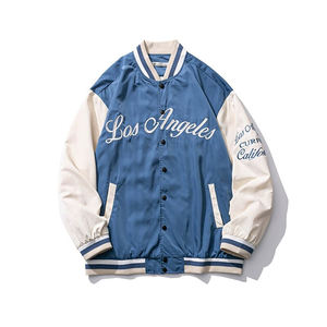Automne brodé surdimensionné lâche femmes petit ami Style Baseball veste hommes Bomber Varsity unisexe à manches longues Varsity veste - Product Image 5