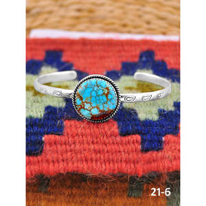 Southwest Handmade No.8 Fashion <b>Cuff</b> <b>Bracelet</b> Turquoise & Sterling <b>Silver</b> Elegant & Stylish - Product Image 1