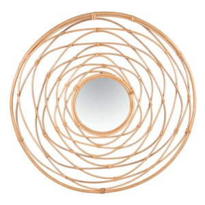Miroir rond en rotin de haute qualité, prix sympa, décoration murale suspendue pour salon, salle de bain, provenant du Vietnam - Product Image 1