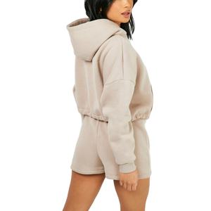 Conjuntos de mujer Nueva moda Conjunto de 2 piezas Cómodo y ligero Color sólido Conjunto de sudaderas con capucha y pantalones cortos para mujer de alta calidad 2026 - Product Image 4