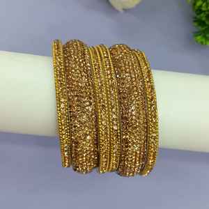 ชุดกำไลข้อมืออินเดียชุดเครื่องประดับคริสตัลพลอยเทียมสไตล์บอลลีวู้ดสำหรับผู้หญิง (6ชิ้น) - Product Image 2