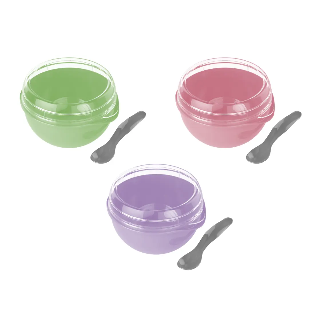 BPA Free Bowl Lunch Box com Colher 0,5L PP Plastic Plasvale-Perfeito para transportar lanches