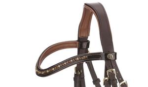 Bride d'équitation durable en cuir véritable, équipement équestre, course de chevaux - Product Image 4