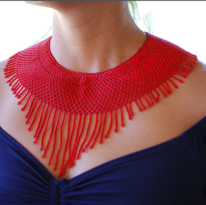 Trendy High Quality Unique Western Beaded Scarf Necklace, Fringe Beaded Bandana sn handicrfts - Product Image 1