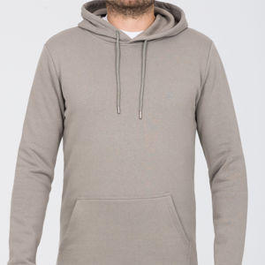 Sudaderas de algodón orgánico 100% para hombre, suéter grueso, sudaderas con capucha, estampado de pantalla de seda, con capucha sólida, servicio liso de lana de invierno - Product Image 2