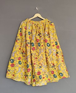 Falda maxi de algodón con estampado floral para mujer estilo casual vintage artesanal ropa de playa de tenis transpirable de tamaño libre natural - Product Image 4