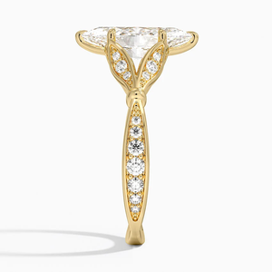Anillo de Compromiso o Aniversario de Lujo para Mujer, Inspirado en lo Vintage, de Oro de 18k, con Detalles Intrincados de Filigrana, Diseño Antiguo de Milgrain, Fino - Product Image 2