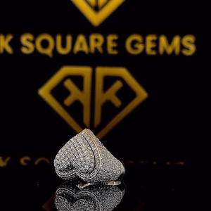 Bague unisexe en moissanite entièrement pavée en forme de cœur chrétien, style hip-hop, taille ronde, pour mariages et cadeaux - Product Image 2