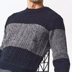 Pull jacquard respirant à col rond pour homme, manches longues, avec logo personnalisé, grande taille, OEM/ODM, en vente - Product Image 4