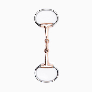 Pedaço De Boca De Latão De Alta Qualidade Para Cavalo Estável Logotipo Personalizado Double-articulado Eggbutt Bit Western Oval Link Aço Inoxidável - Product Image 2