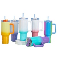 Botol Air Grosir DDP 40oz dengan Pegangan, Mug Kopi Stainless Steel, Tumbler Vakum Terisolasi untuk Perjalanan dengan Tutup dan Pegangan