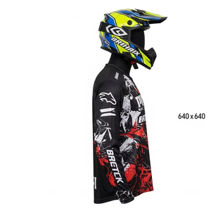 Camisetas de carreras de motos con estampado Digital impermeable, camisetas de Motocross personalizadas transpirables de malla de poliéster para deportes y uso al aire libre - Product Image 2
