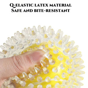 Gran oferta, bola masticable interactiva, juguete para perros, elástico, chirriante, limpieza de dientes puntiagudos, juguete de entrenamiento al aire libre hecho de silicona de goma duradera - Product Image 3