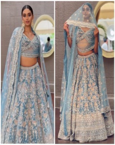 ปักเลื่อมงานปักที่นิยมมากที่สุดกับ Cancan และ Canvas patta lehenga choli สำหรับผู้หญิงทำจากผ้าแคนแคนวาส - Product Image 1