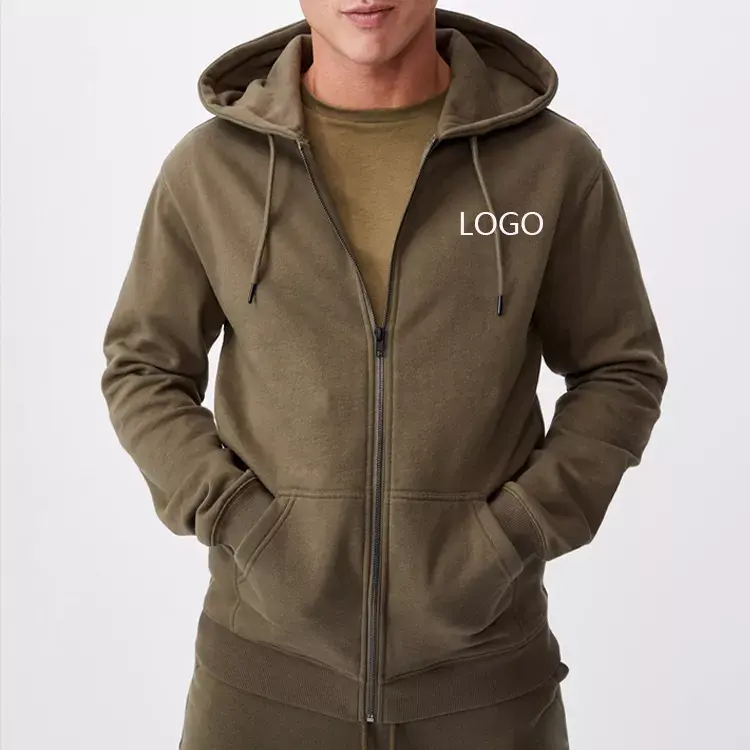 थोक कस्टम डिजाइन और लोगो के लिए उच्च गुणवत्ता ऊन कपड़े पूर्ण जिपर hoodies पुरुषों