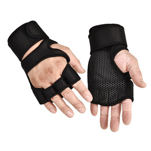 Gants de musculation unisexes en néoprène à demi-doigts avec support de poignet pour l'entraînement en salle de sport, protection des mains et adhérence pour le fitness et le sport - Product Image 1