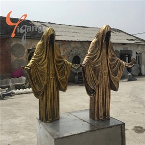 Escultura de Arte de estatua de latón de cobre fundido de diseño personalizado de <span class=keywords><strong>Azrael</strong></span> la muerte tallada artista soldado pulido - Product Image 2