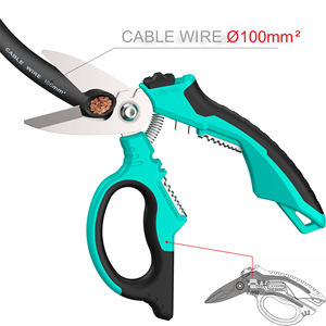 Ciseaux d'électricien robustes multifonctions de 204MM avec encoche de câble souple OEM ODM Taiwan fournisseur - Product Image 3