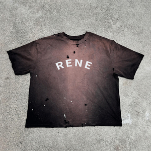 เสื้อยืดผ้าฝ้าย100% สีดำสำหรับผู้ชายเสื้อยืดแขนสั้นทรงหลวมพิมพ์ลายเสื้อยืดซักความเป็นกรดแบบฮิปฮอประบายติดโลโก้ได้ตามต้องการ - Product Image 1