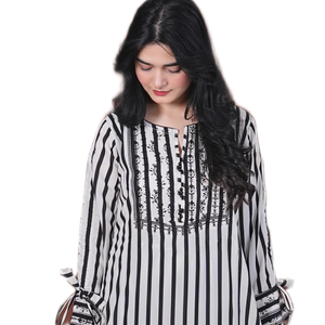 Robe de soirée élégante en coton brodé décontractée pour mariage d'été avec ornements en pierre, séchage rapide, sans plis, pour femmes - Product Image 4