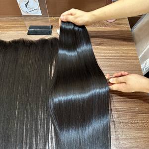 ผมต่อเวียดนามแท้คุณภาพสูง ZOI HAIR แบบนุ่มพิเศษ เกรดพรีเมียม  แบบเย็บสองชั้น  ตรงธรรมชาติ  น้ำหนัก 100 กรัม ขายส่ง - Product Image 1