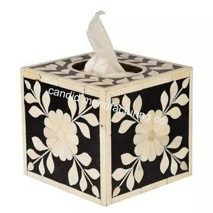 Boîte à mouchoirs rectangulaire en nacre faite à la main incrustation de coquillages naturels écologique personnalisable multi-usages pour la décoration intérieure d'hôtel - Product Image 6