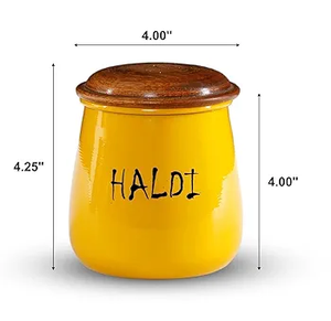 Récipient de stockage de qualité supérieure nouveauté personnaliser le logo imprimé avec revêtement en poudre jaune pour la maison et l'hôtel ustensiles de cuisine - Product Image 5