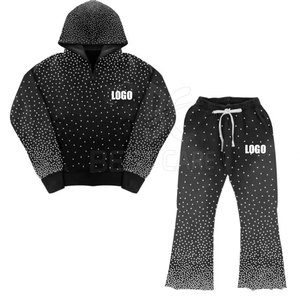 Chándal de diamantes de imitación transpirable ligero para hombre con logotipo personalizado 2025, ropa de invierno informal a precio mayorista - Product Image 1