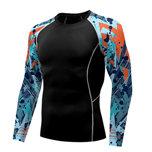 Summer Men Long Sleeve Upf 50+ Sun Compression Shirts Swimsuit Rash Guards Surfing <b>Wetsuit</b> Bodybuilding Sports Workout Tee Tops - Product Image 3