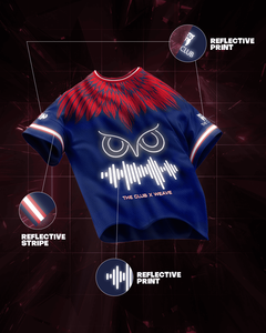 Maillot Owl's Den unisexe personnalisé col en V respirant Y2K Streetwear surdimensionné demi-manches Style décontracté imprimé Technics - Product Image 4