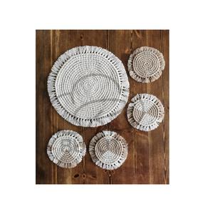Multi Color Macrame <b>Place</b> <b>Mats</b> Stylish Design Natural Finishing Round Shape Antique Colored Most Demanding <b>Table</b> Ware - Product Image 5