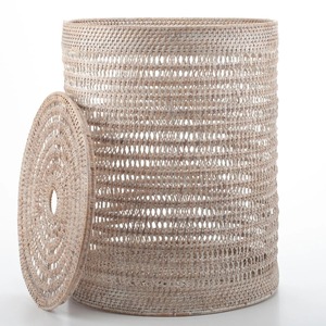 Handwoven Rattan Laundry <b>Hamper</b> with Lid Handmade Storage <b>Baskets</b> Natural Rattan Modern Multifunction Made in Viet Nam - Product Image 1