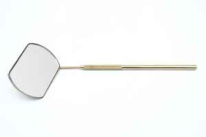 Miroir d'inspection d'extension de cils en forme d'ours de poche plaqué or de marque privée grossissement simple face 3x pour cils - Product Image 3