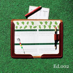 Titulaires de cartes de pointage de golf cadeau de golf personnalisé couverture de livre de Yardage en cuir pleine fleur LGSH-0002 à la main - Product Image 4