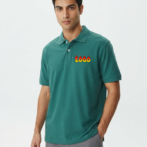 Proveedor OEM ODM, Camiseta Polo de Algodón de Manga Corta Verde para Hombre, Color Sólido, Transpirable, Diseño Casual, Corte Regular, Tejido Oxford - Product Image 4