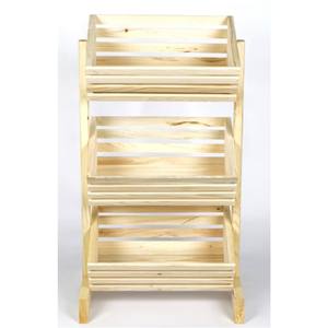 Plateau à étages en bois octogonal vintage, grand panier à fruits à 3 niveaux, organisateur, présentoir décoratif pour desserts, buffet et décoration intérieure - Product Image 4