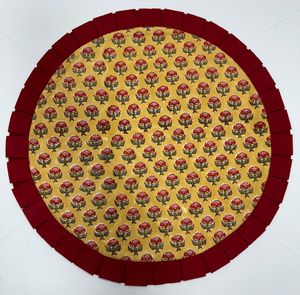 Valentine coeur forme indien main bloc Floral imprimé coton napperons mariage décor à la maison ou petite amie cadeau - Product Image 4