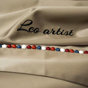 Parure de lit de luxe léger <span class=keywords><strong>gris</strong></span> kaki 4 pièces en coton égyptien 100% avec drap-housse à large bordure et housse de couette pour lit Queen Size - Product Image 5