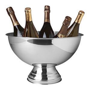 Quantité en vrac fabriqué en inde haute qualité en acier inoxydable métal plaqué argent refroidisseur de vin pour bar champagne vin bière refroidisseur bol - Product Image 1