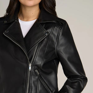 Chaqueta de Cuero para Mujer, Diseño de Moda, Chaqueta de Cuero Sólida para Mujeres y Niñas, Diseño OEM, Chaquetas con Logotipo - Product Image 4